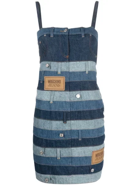 Rochie din denim Moschino Jeans albastru