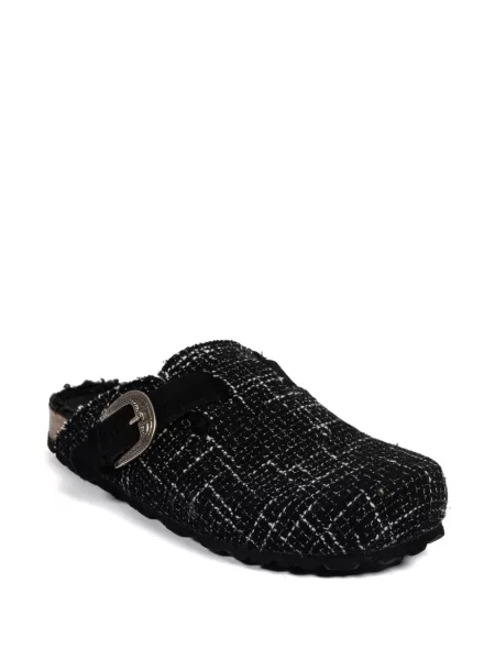 Papuci tip mules Faliero Sarti cu cataramă negru