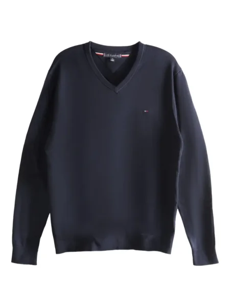 Pulover Tommy Hilfiger cu decolteu în V albastru