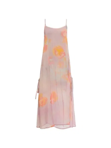 Rochie midi Diesel cu model floral cu imagine roz