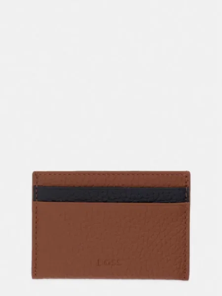 BOSS etui za kartice usnjeni x Aston Martin rjava