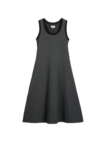 Rochie midi Future Classics cu dungi în linie A gri