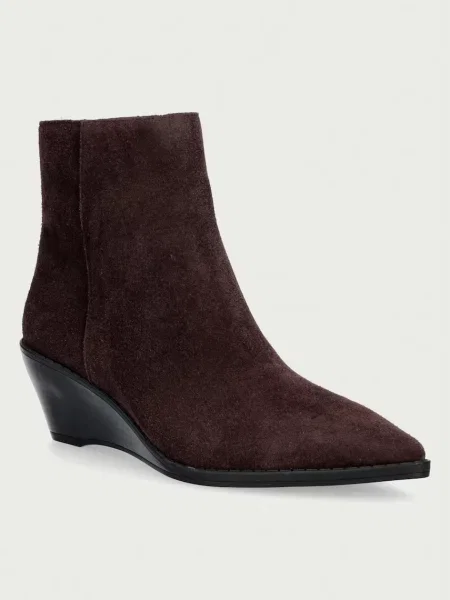 MICHAEL Michael Kors botine wedges pentru femei din piele întoarsă Austin Wedge Bootie maro
