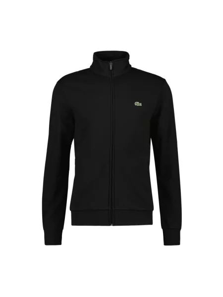Bluza rozpinana o kroju regular fit z mieszanki bawełny Lacoste czarna