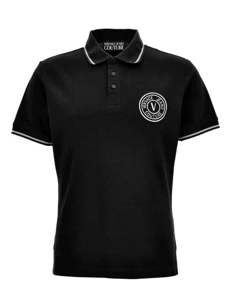 Polo Versace Jeans Couture cu broderie negru