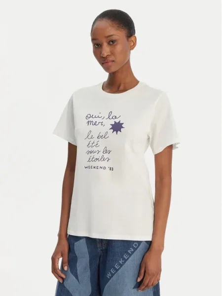 Weekend MaxMara Tricou PANTERA alb