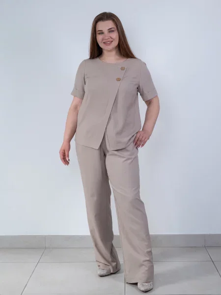 Лляна Блуза Nita бежевий