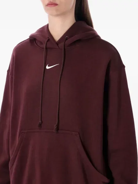Sweter Nike zamszowy plisowany z nadrukiem brązowy