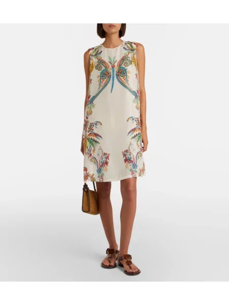 Rochie Etro de mătase cu imagine alb