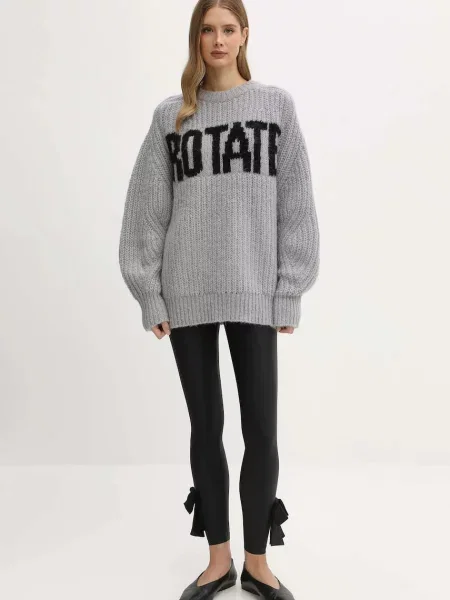 Rotate pulover din amestec de lână gri