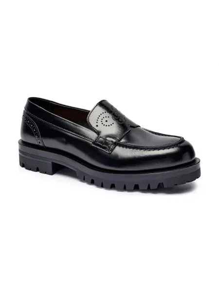 BOSS BLACK De piele pantofi loafer negru