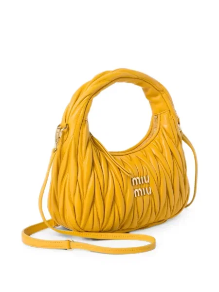 Geanta hobo Miu Miu din piele galben