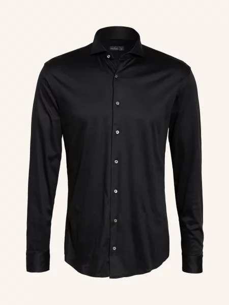 Van Laack Koszula Z Dżerseju Slim Fit schwarz granatowa