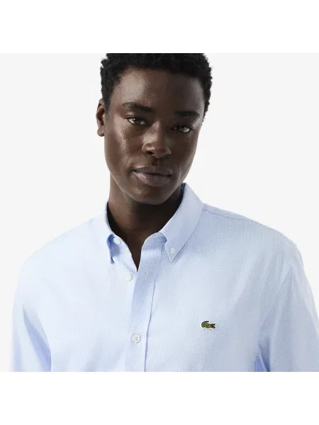 Lacoste Koszula W Kratę O Kroju Regular Fit biały