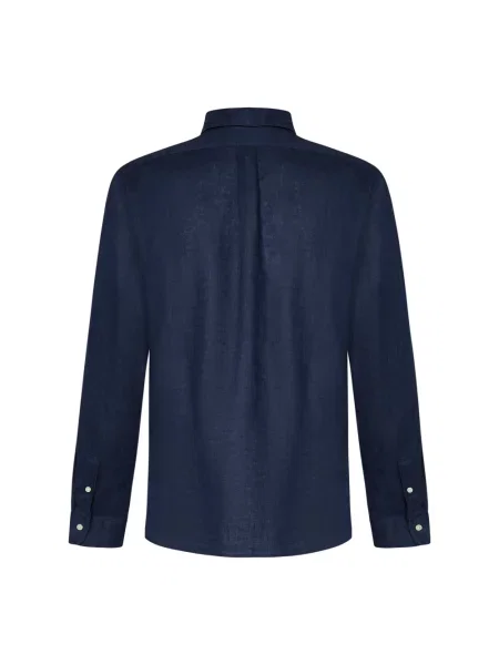 Lniana koszula Polo Ralph Lauren niebieska