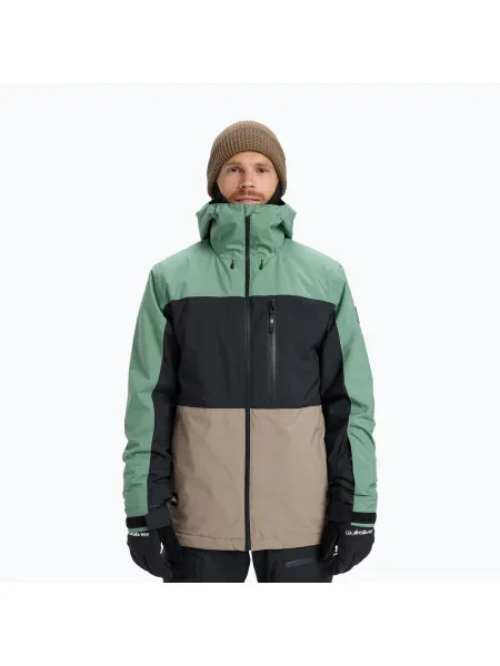 Férfi snowboard kabát Quiksilver Sycamore Block dark ivy. Méret: S zöld