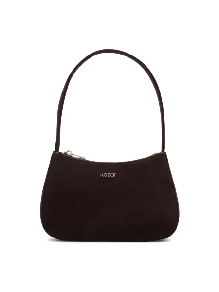 Torebka bagietka Kazar zamszowa brązowa