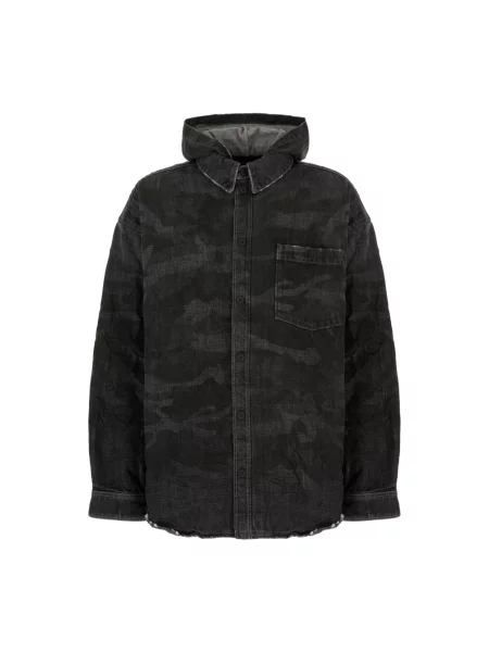 Koszula dżinsowa Balenciaga z kapturem czarna