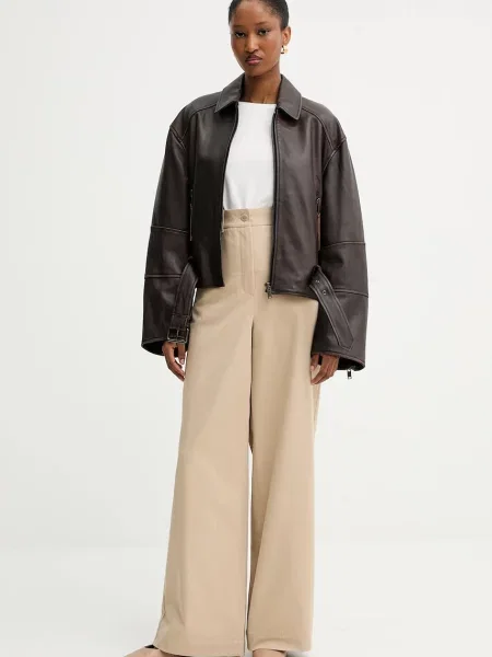 Кожаная куртка Weekend Max Mara коричневая - цена 20199 грн | Shopsy