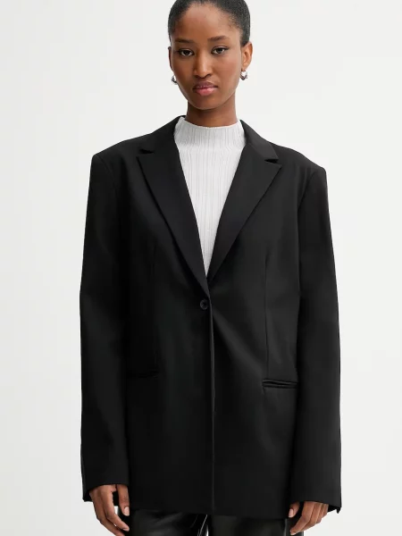 Сако Calvin Klein с едно копче с изчистен дизайн черно