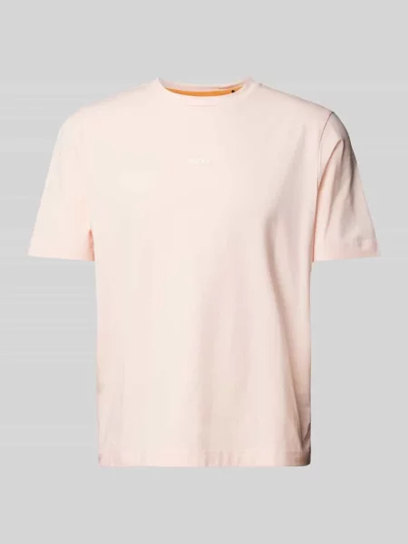 T-shirt z nadrukiem z logo model ‘TCHUP’ Boss Orange różowa