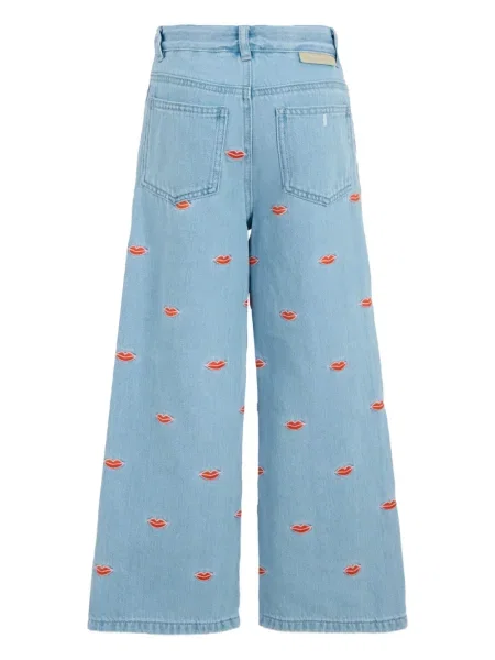 Szerokie jeansy dziecięce Stella Mccartney niebieskie