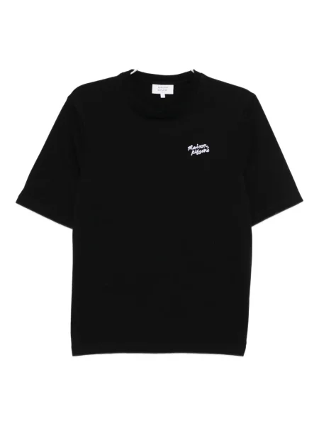 Tricou Maison Kitsune cu broderie negru
