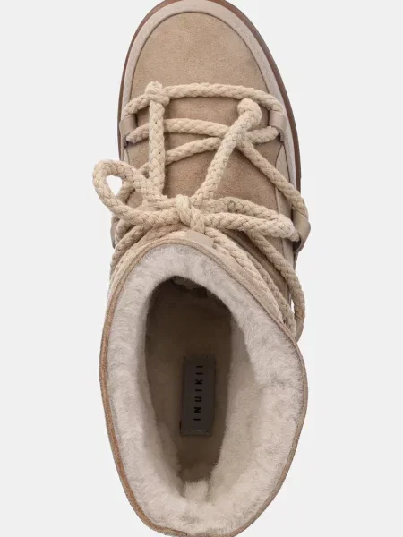 Шкіряні чоботи Inuikii Classic Wedge бежевий