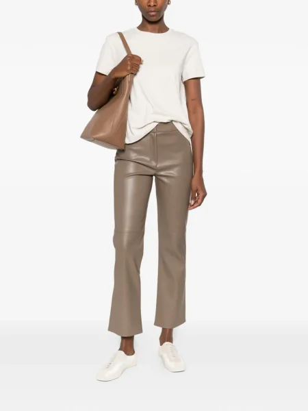 Pantaloni Max Mara din piele maro