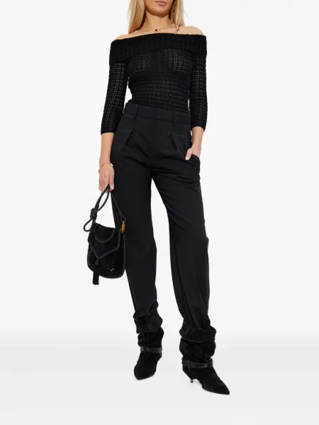 Pantaloni Isabel Marant de lână negru