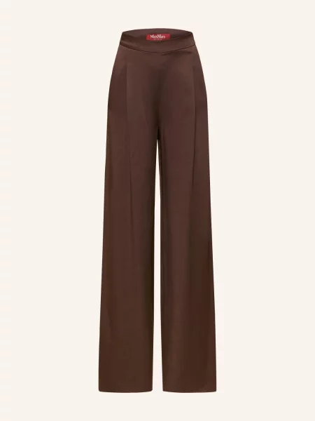 Max Mara Studio Spodnie Marlene Alpaca Z Satyny braun