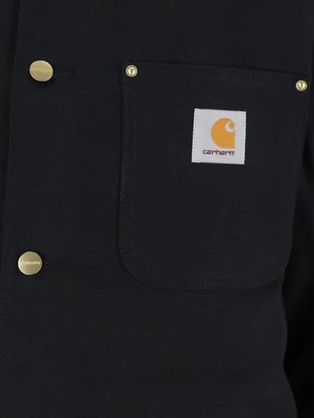 Manšestrová s límcem bunda Carhartt Wip s autogramem černá