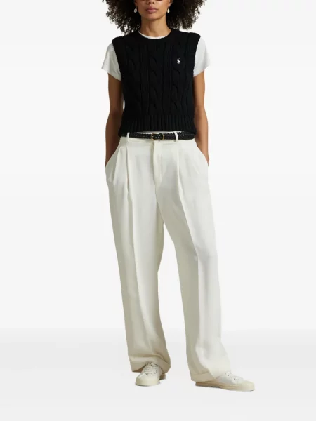 Șapcă Polo Ralph Lauren din fleece cu dungi cu volane albastru