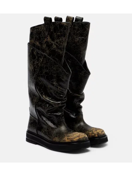 Botine The Attico din piele maro