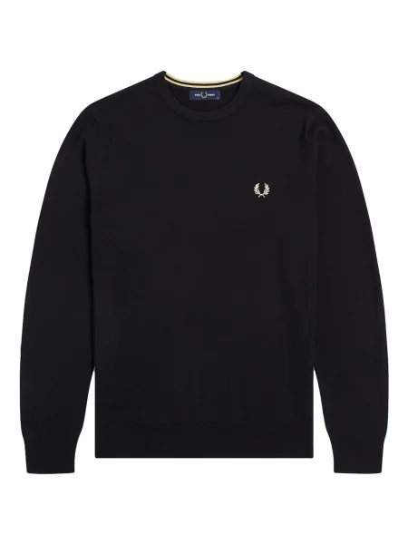Pulover Fred Perry cu decolteu rotund clasic negru