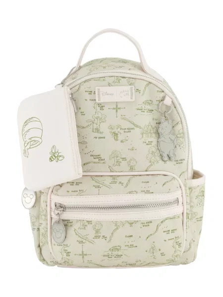 DISNEY Rucsac Winnie Puuh verde / natural alb
