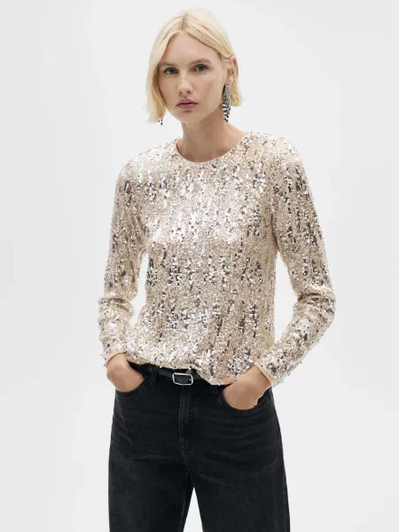 Лонгслів MANGO срібний