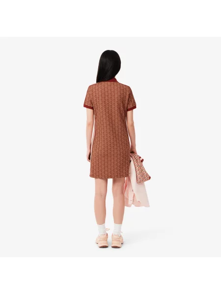Lacoste сукня Monogram коричнева