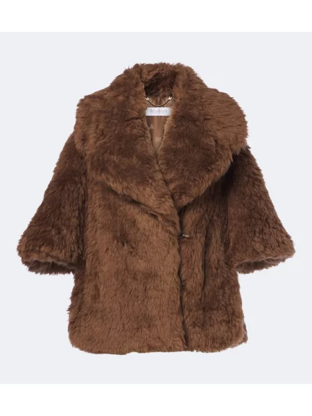 Geacă Max Mara din piele de oaie maro