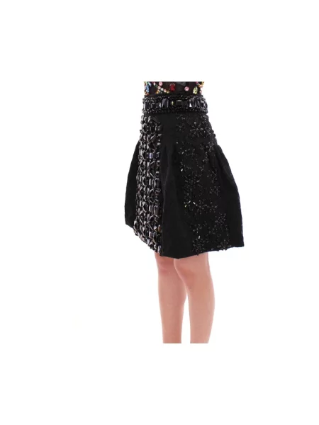Spódnica midi Dolce And Gabbana wełniana czarna