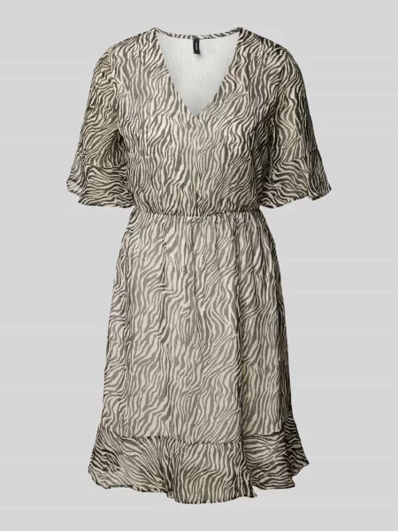 Sukienka mini taliowana z dekoltem w serek model ‘SMILLA’ Vero Moda czarna