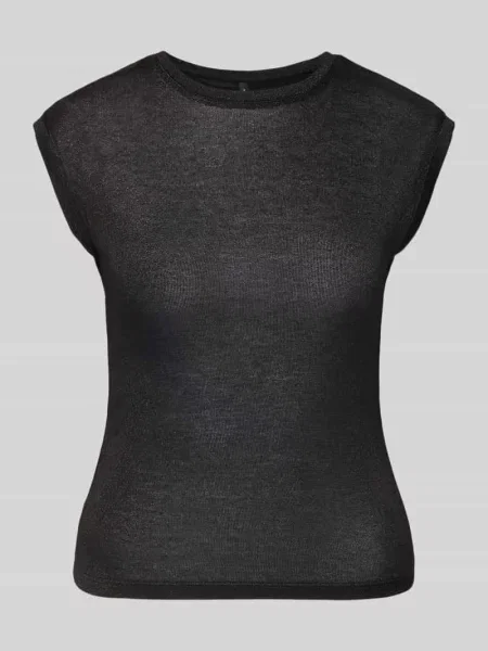T-shirt o kroju slim fit z mieszanki model ‘SARAH’ Vero Moda czarna