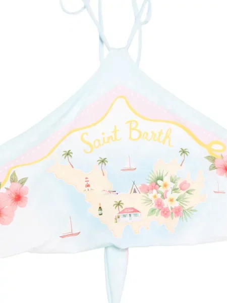 Bikini Mc2 Saint Barth cu imagine cu gât halter albastru
