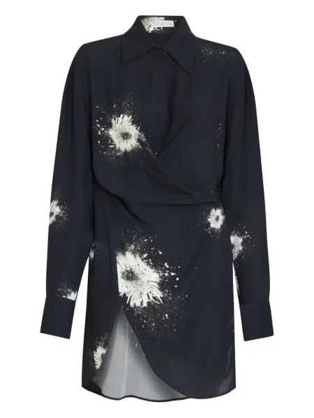 Bluzka Gloria Coelho z nadrukiem drapowana czarna