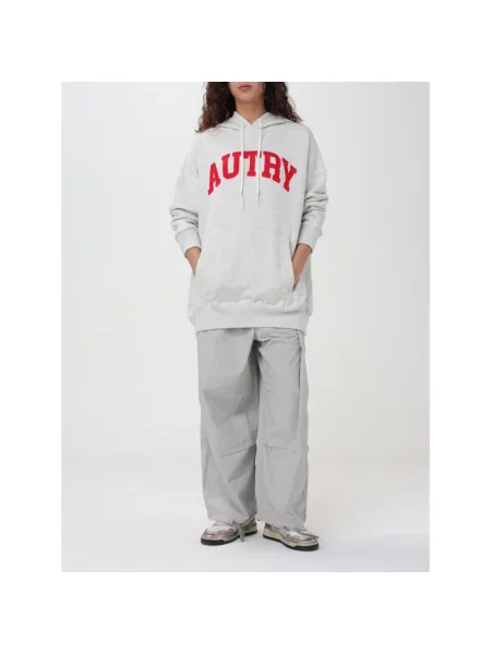 Bluza z kapturem Autry z kapturem z nadrukiem szara