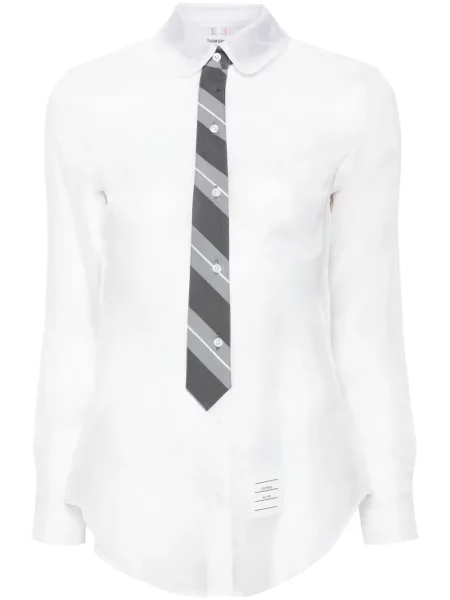 Cămașă Thom Browne de mătase alb