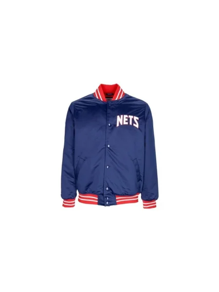 Geacă Mitchell & Ness din satin albastru