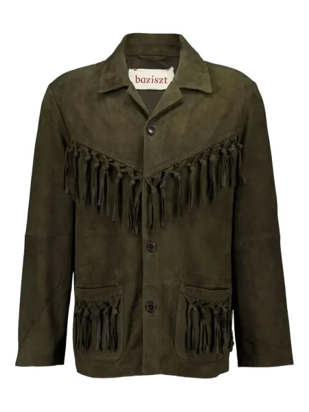 Велурено яке Baziszt с ресни кафяво