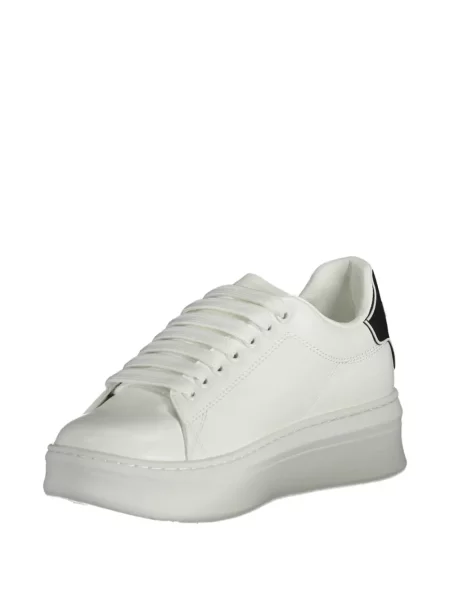 Sneakerși Gaelle din piele cu platformă alb