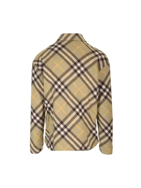 Koszula Burberry wełniana w kratę beżowa